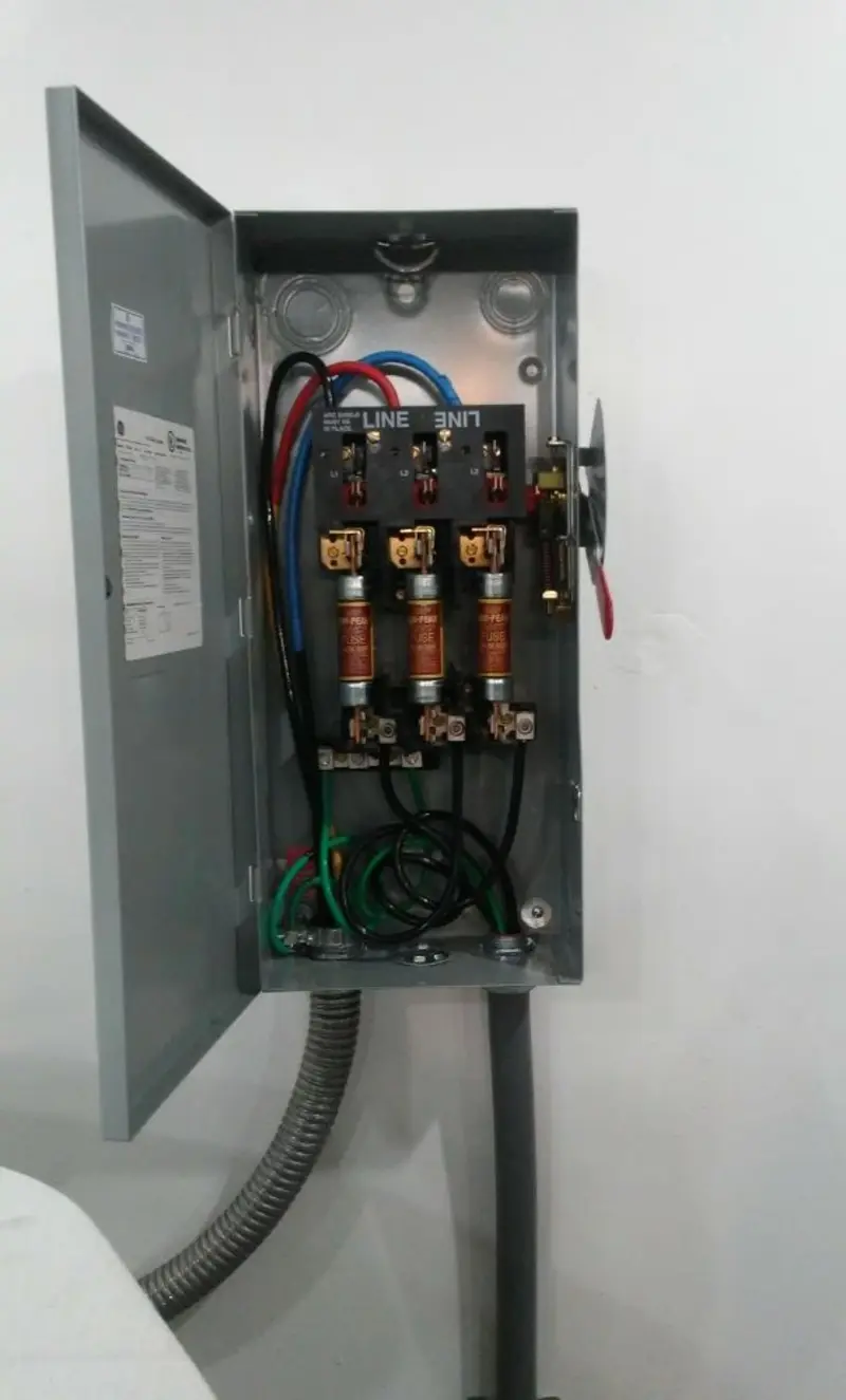 Three-phase disconnect switch installed for Electrical Wiring & Rewiring in South Union