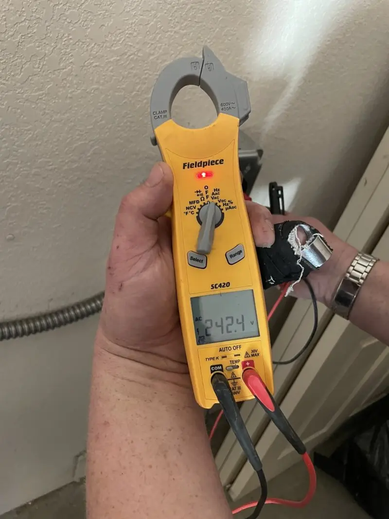 Voltage testing with clamp meter during Generator Installation in South Union
